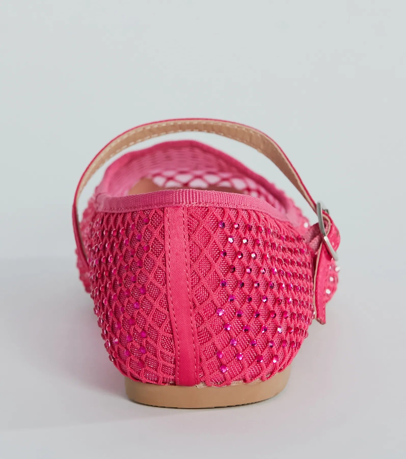 Gleaming Rhinestone Sheer Mesh Ballet Flats - Image 4