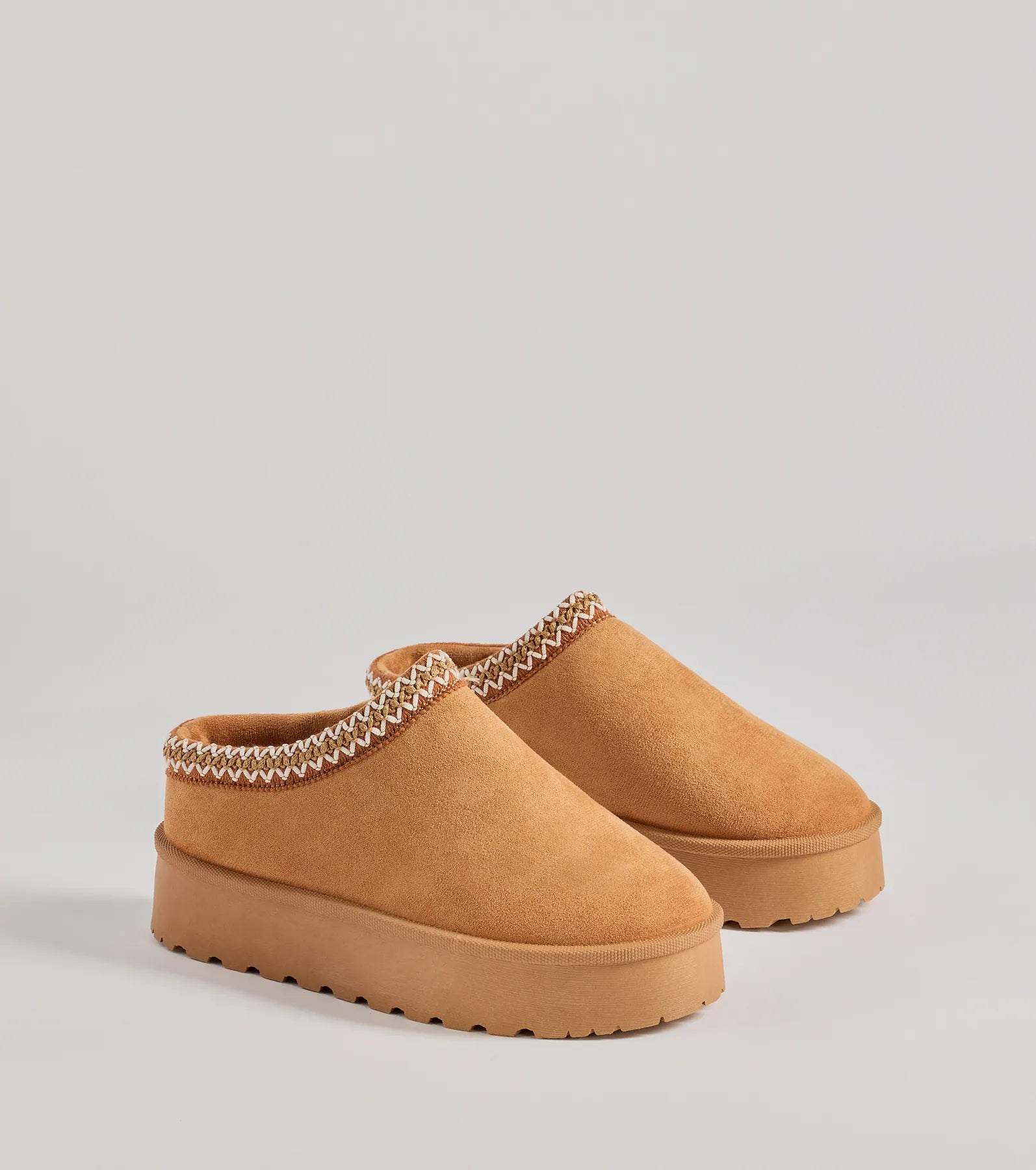 Cozy Glam Faux Suede Platform Slippers - Image 5