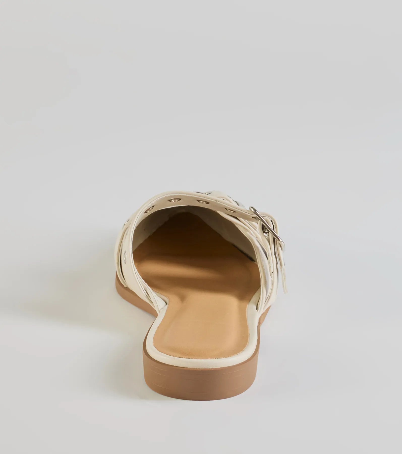 Edgy Flair Faux Leather Buckle Strap Flats - Image 8