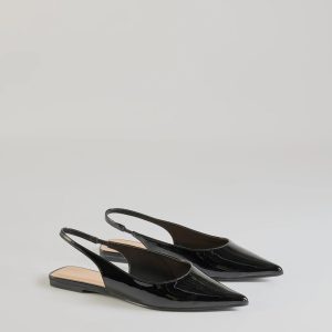 So Stunning Faux Patent Leather Pointy Flats