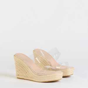 Stylish Transparency Espadrille Wedges