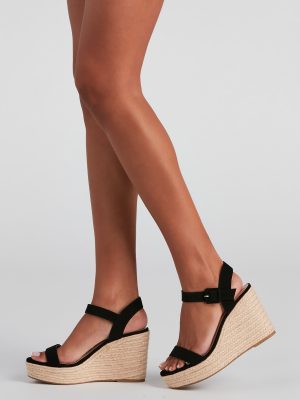 Say High Nubuck Espadrille Wedges