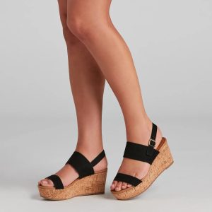 Pop The Cork Sling Back Wedges