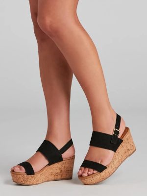 Pop The Cork Sling Back Wedges