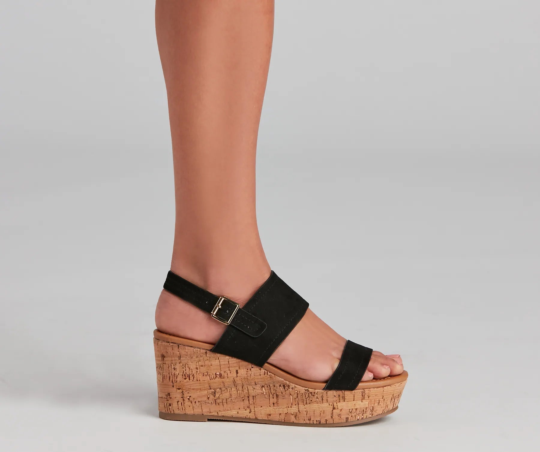 Pop The Cork Sling Back Wedges - Image 2
