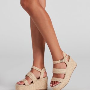 Summer Daze Straw Platform Wedges