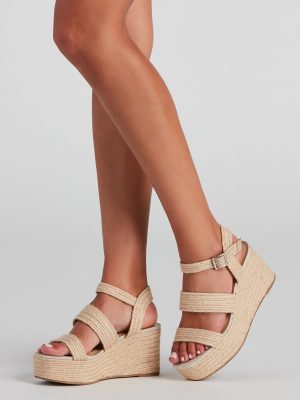 Summer Daze Straw Platform Wedges