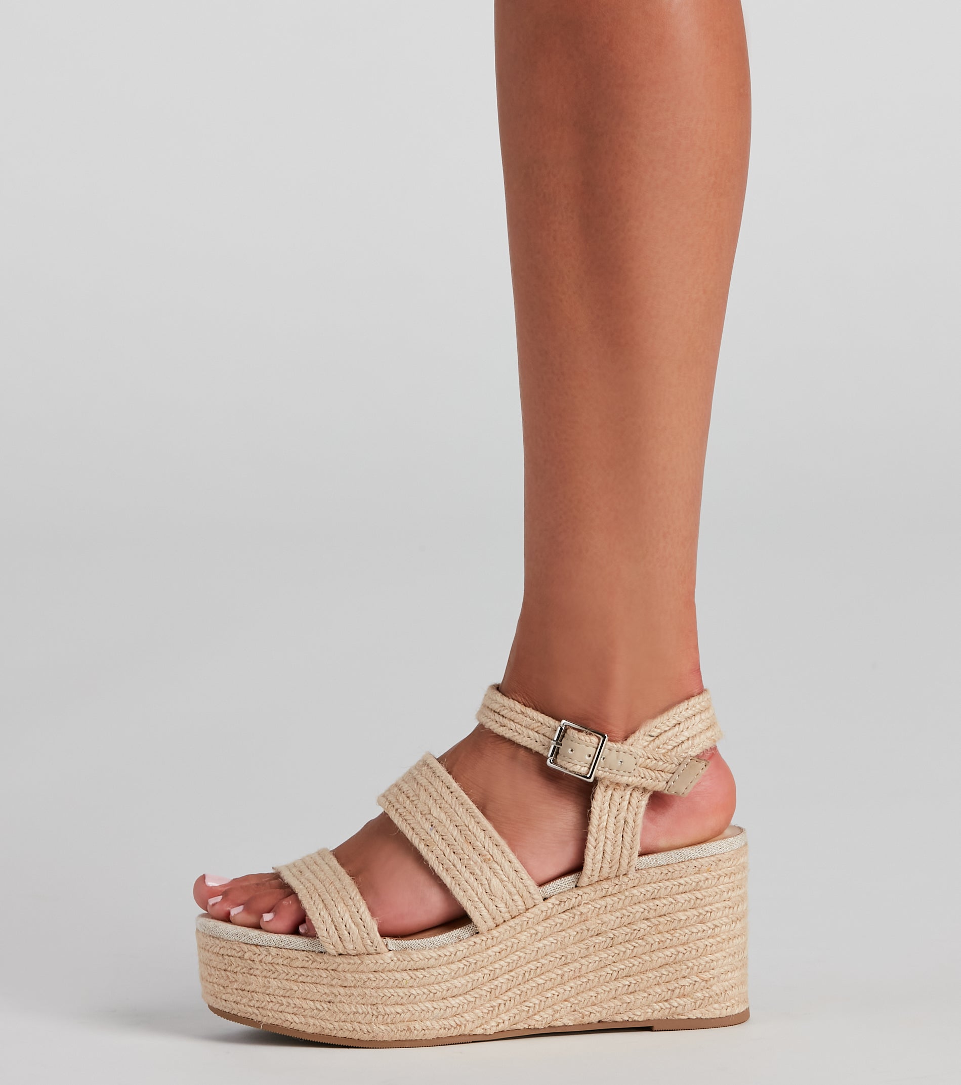 Summer Daze Straw Platform Wedges - Image 3