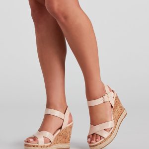 Gone On Vacay Espadrille Cork Wedges