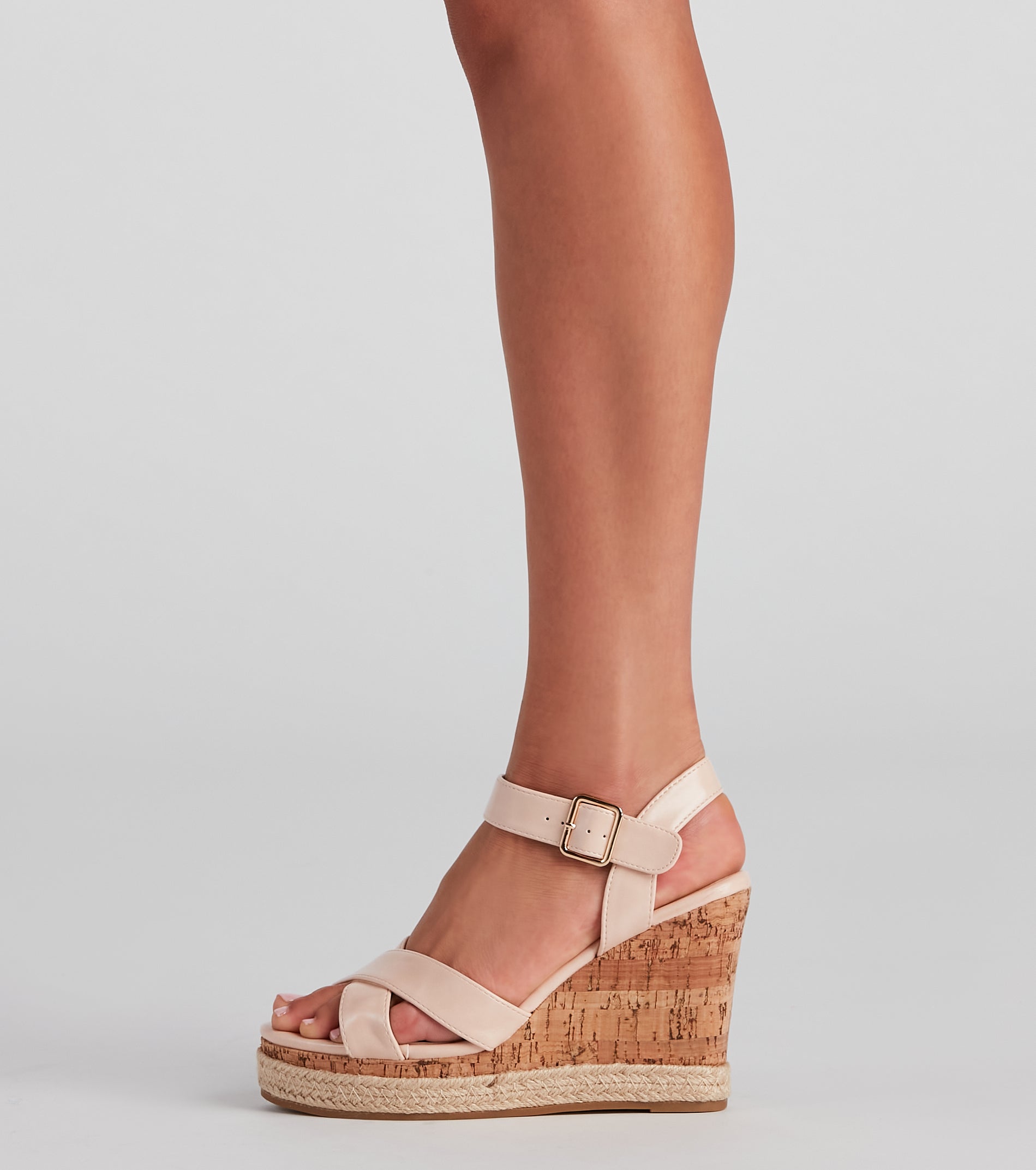 Gone On Vacay Espadrille Cork Wedges - Image 3