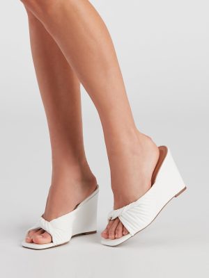 Pleat Treat Square Toe Wedges