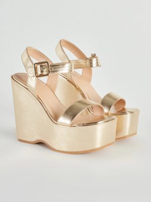 Amp The Drama Metallic Platform Wedges