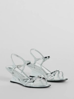 Forever Fab Reflective Chrome Wedge Heels