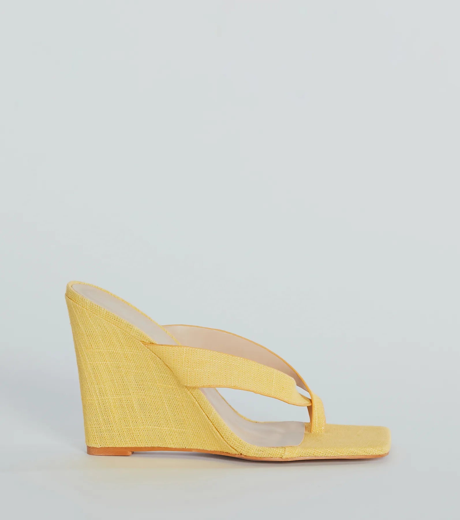 Summer Muse Linen Thong Wedges - Image 6
