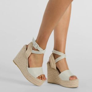 Summer Staple Linen Strap Espadrille Wedges