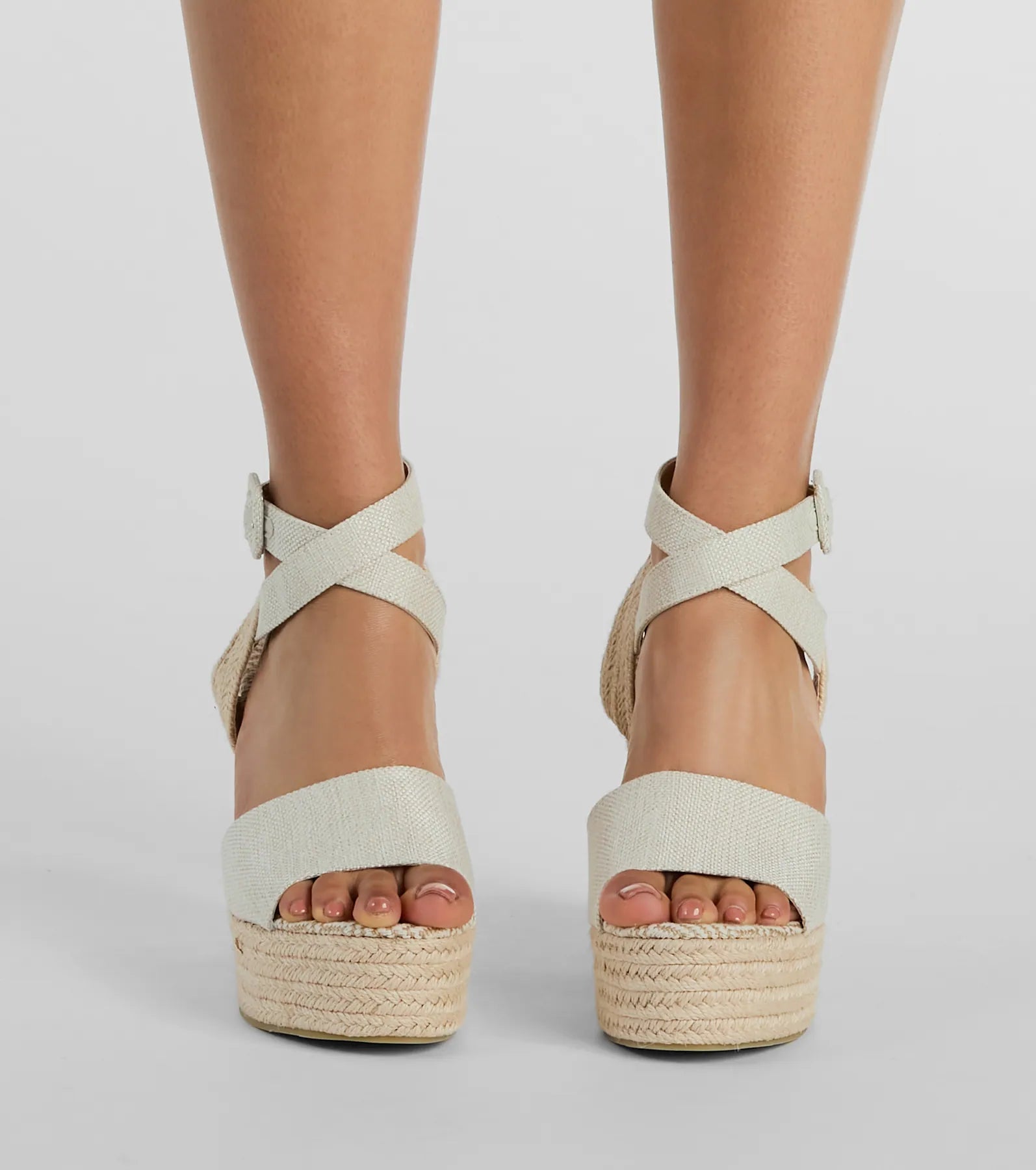 Summer Staple Linen Strap Espadrille Wedges - Image 2