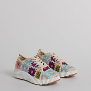 Flower Child Crochet Platform Sneakers