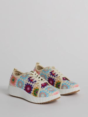 Flower Child Crochet Platform Sneakers