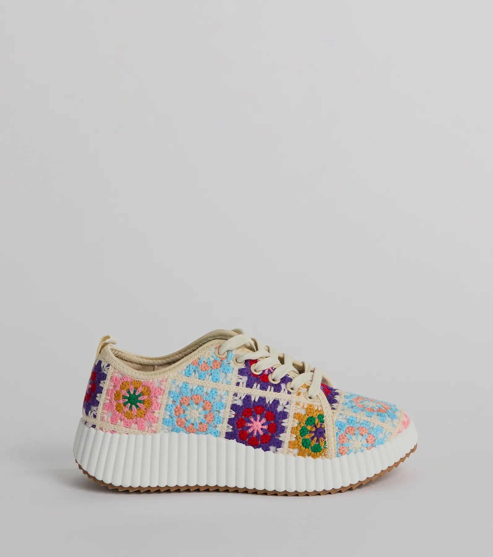 Flower Child Crochet Platform Sneakers - Image 2