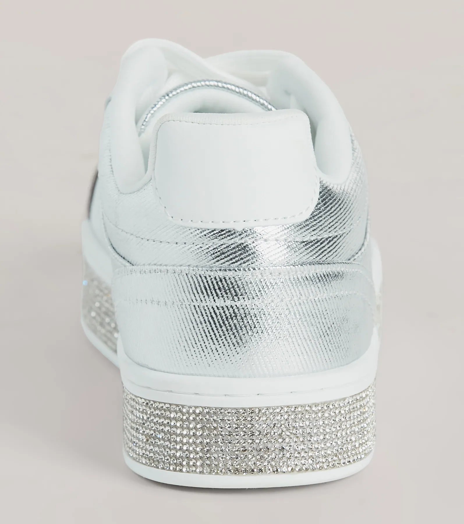 Playful Shimmer Rhinestone Trim Platform Sneakers - Image 4