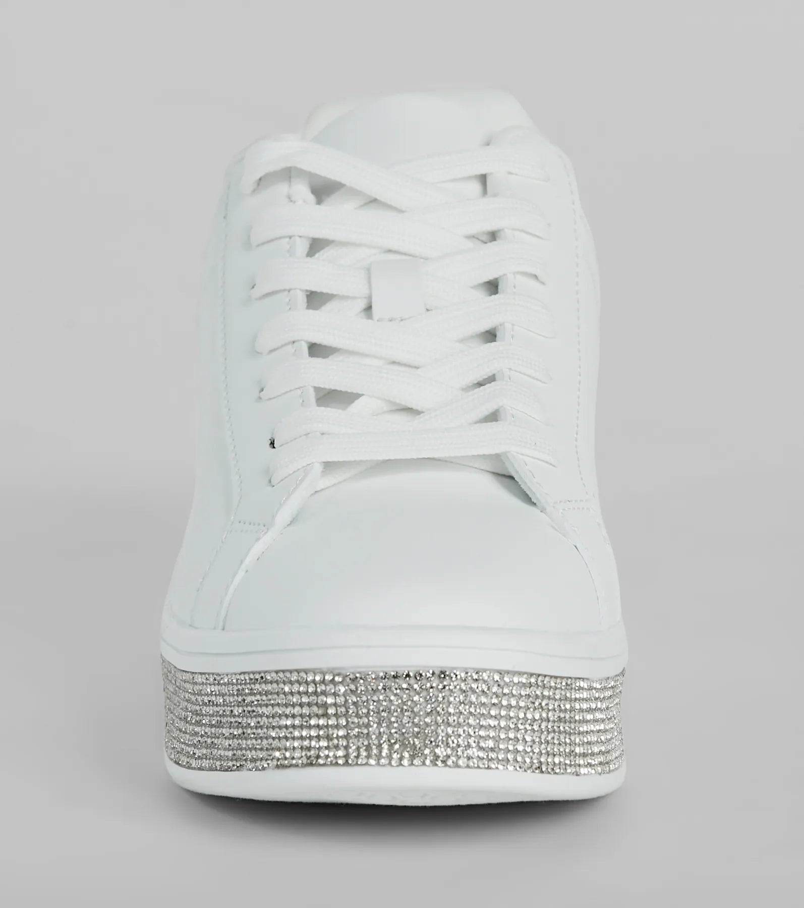 Playful Shimmer Rhinestone Trim Platform Sneakers - Image 7