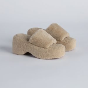 Hello Fabulous Fuzzy Platform Slippers