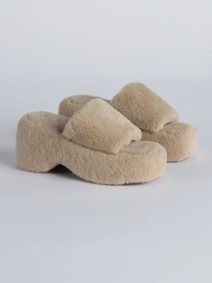Hello Fabulous Fuzzy Platform Slippers